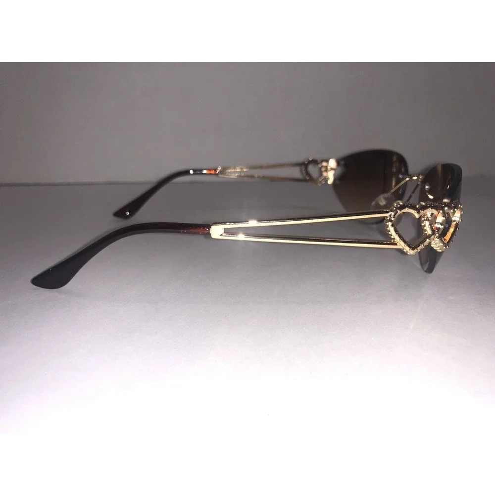 Unbranded Women's Gold Connected Hearts Fashion‎ Sunglasses with Case